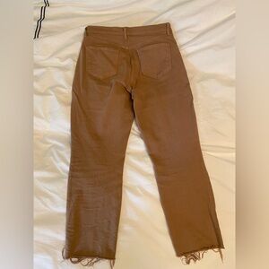 L'AGENCE Sada Slim leg cropped jean - tan size 29